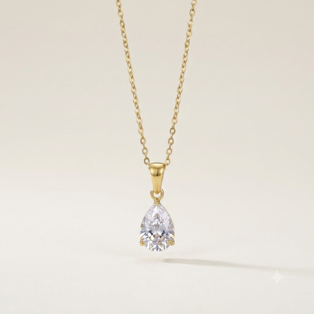 Collar de gota con zircon