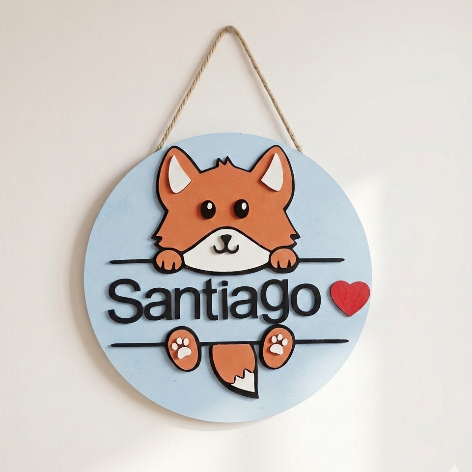 Cartel de animalito con nombre