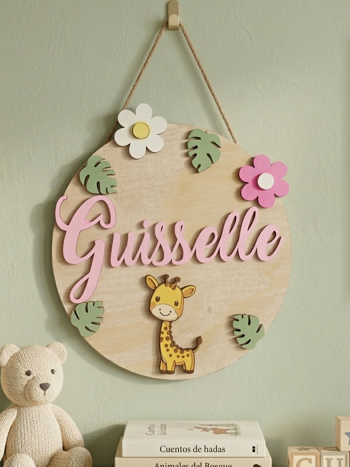 Cartel de nombre y animal personalizable