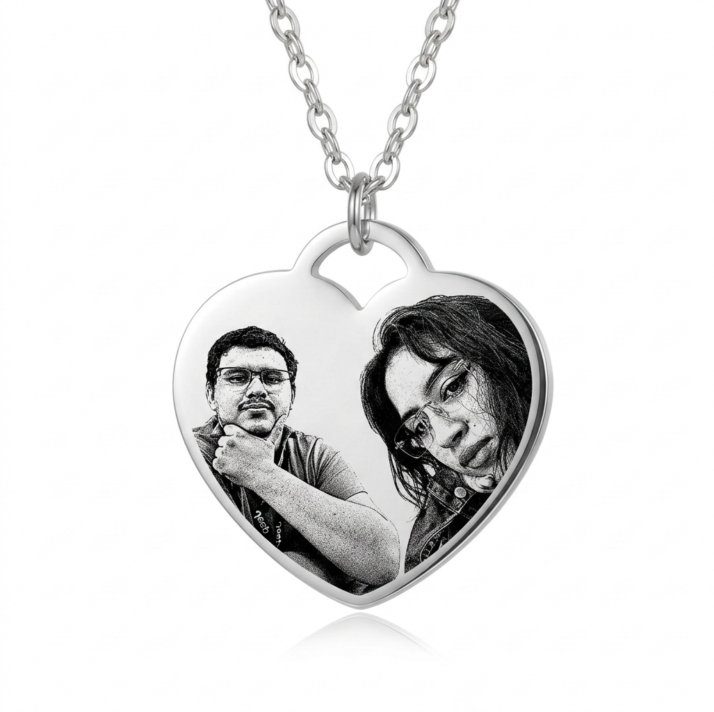 Cadenas placa de corazon