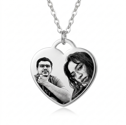 Cadenas placa de corazon