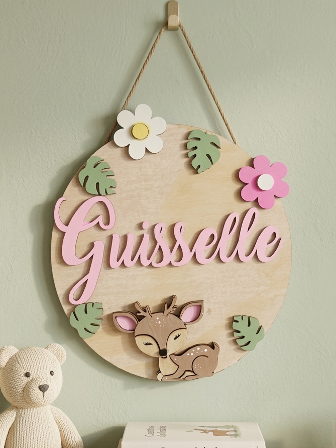 Cartel de nombre y animal personalizable