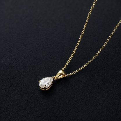 Collar de gota con zircon