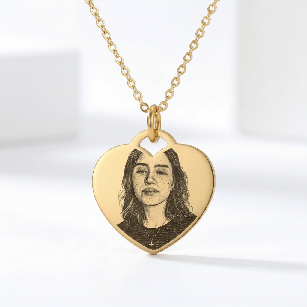 Cadenas placa de corazon