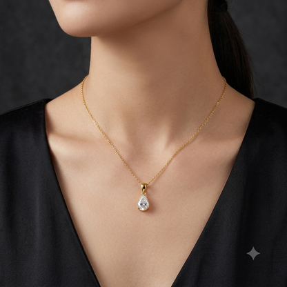 Collar de gota con zircon