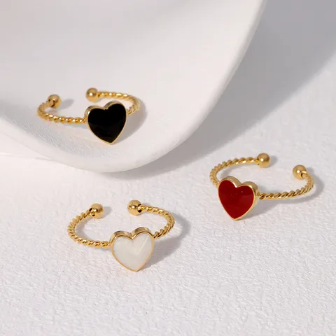 Anillos de corazon ajustables